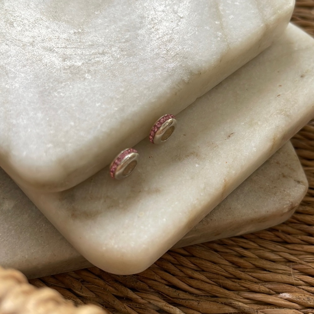 Crystal pink bracelet charms
